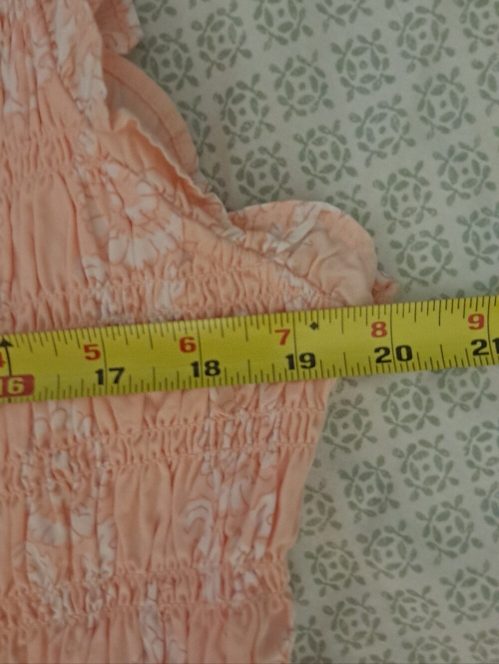 Crown & Ivy  Sleeveless Peach Floral Tiered Dress Womens 14 - Picture 4 of 7